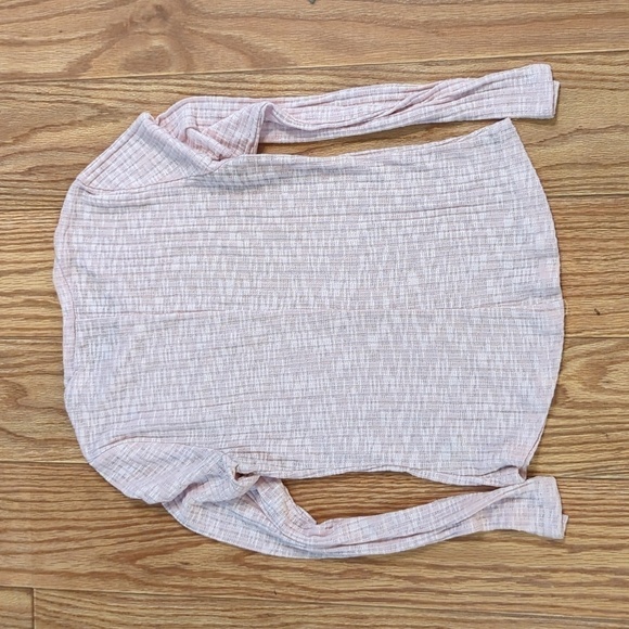 Free People Intimately Aura pink ribbed thermal-style crewneck shirt size medium - Picture 5 of 7